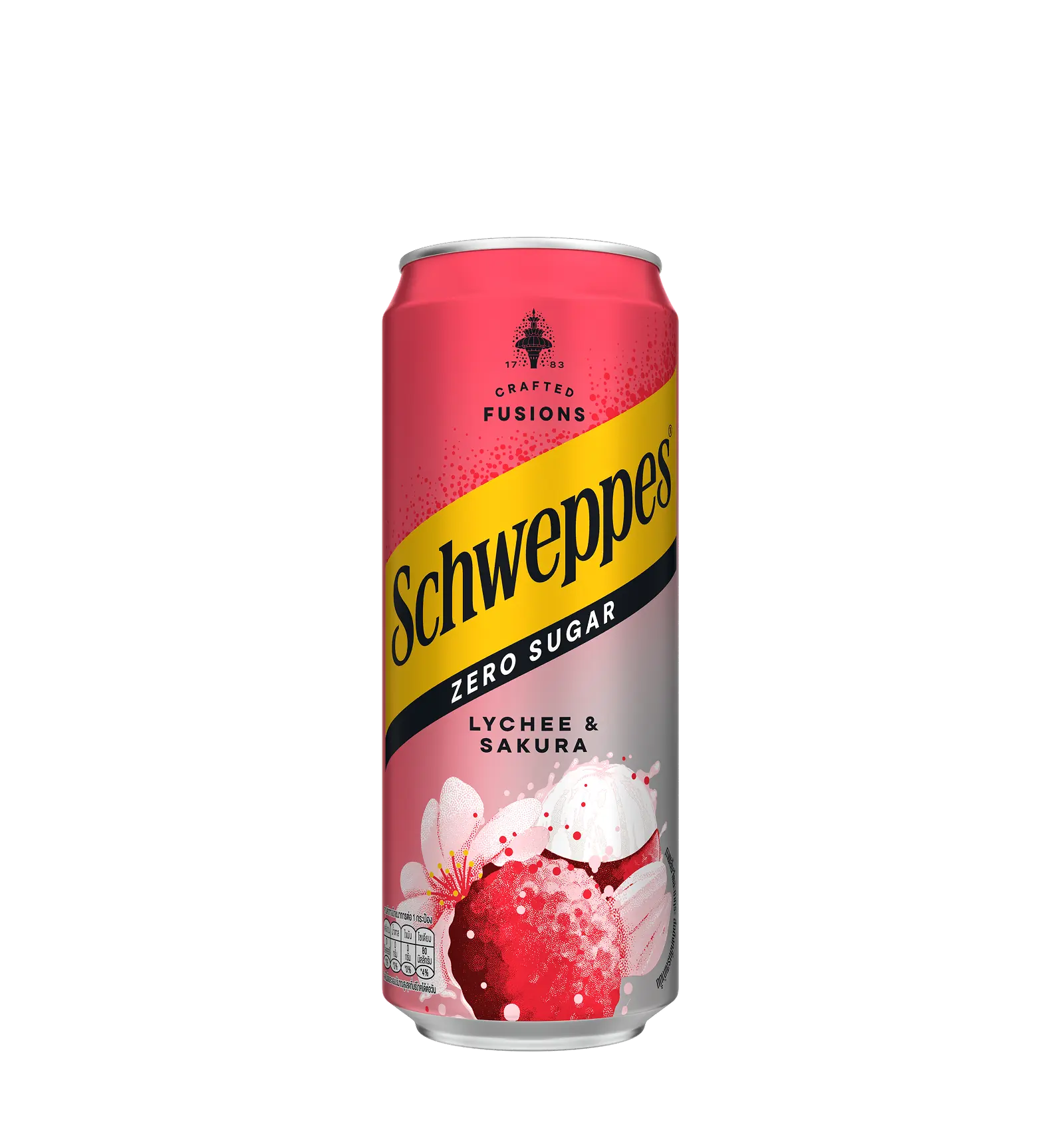 Schweppes Zero Sugar Lychee & Sakura  | ThaiNamthip Coca-Cola